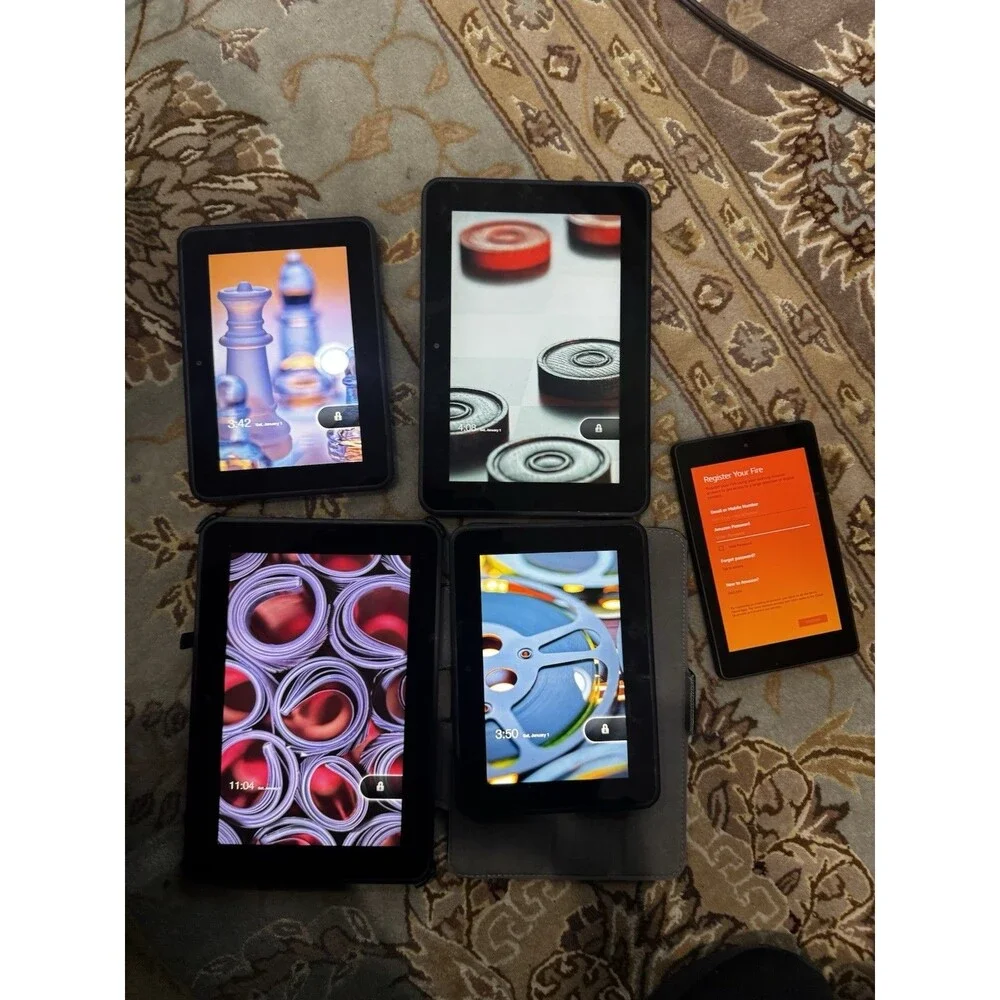Lot of 5 Amazon Kindle Fire HD Tablets - 8.9” 7” & HD 6 - All Working